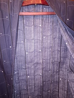 Japanese navy blue yukata with dotted pattern