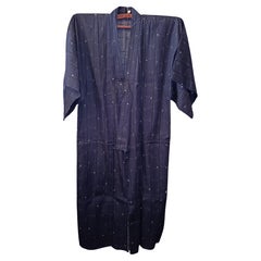 Japanese navy blue yukata with dotted pattern