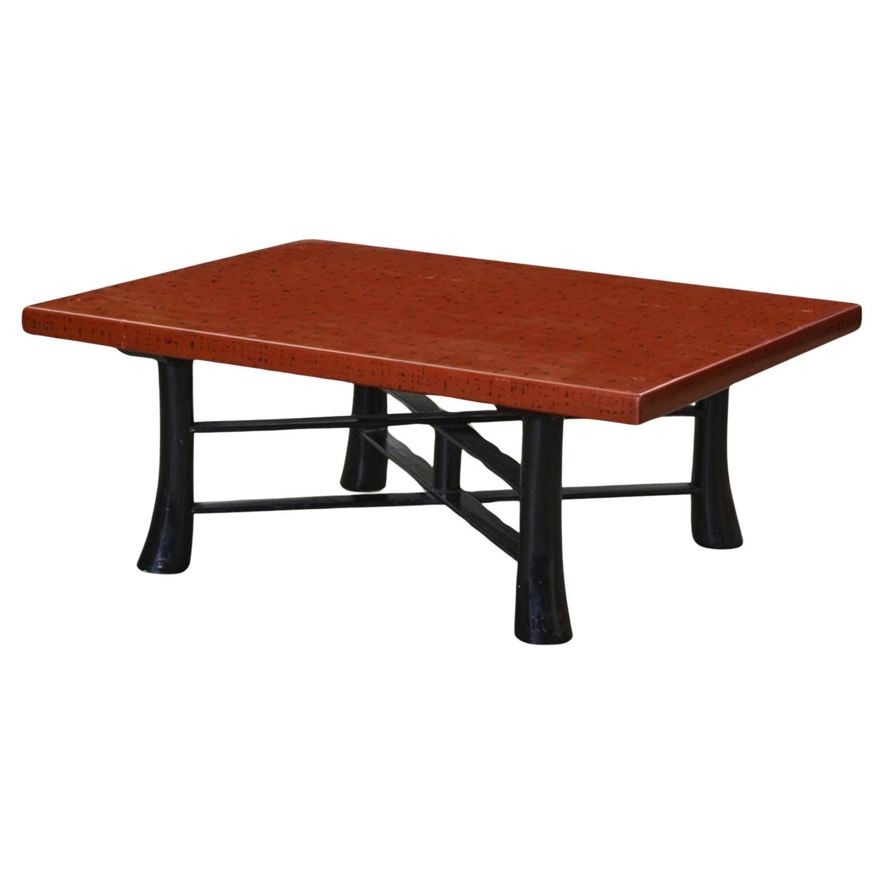 Japanese Negoro Lacquer Coffee Table For Sale