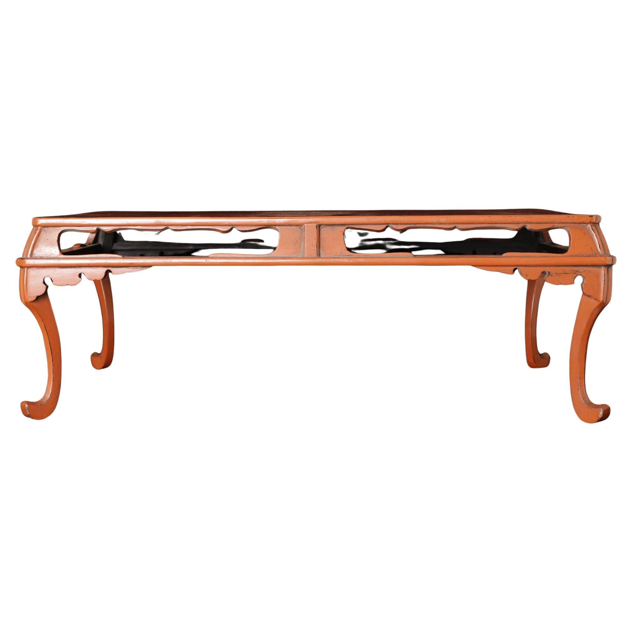 Japanese Negoro-Style Lacquered Table, 17th–18th Century