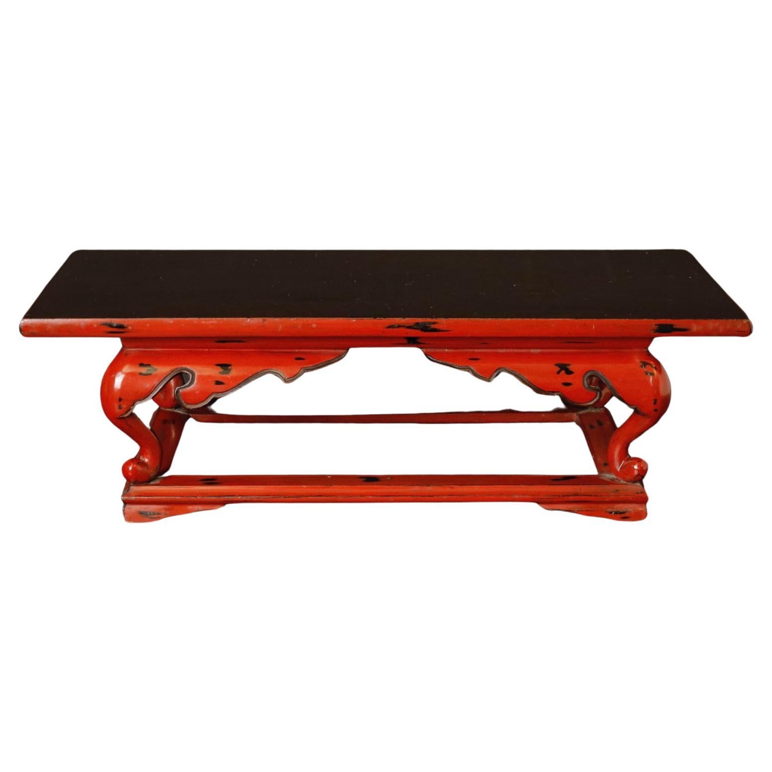 Japanese Negoro Style Lacquered Worship Stand, 17th-18th Century