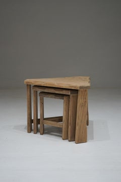 Japanese Antique Nesting Tables in Oak, 1960s–1980s – Set of Three - Japandi