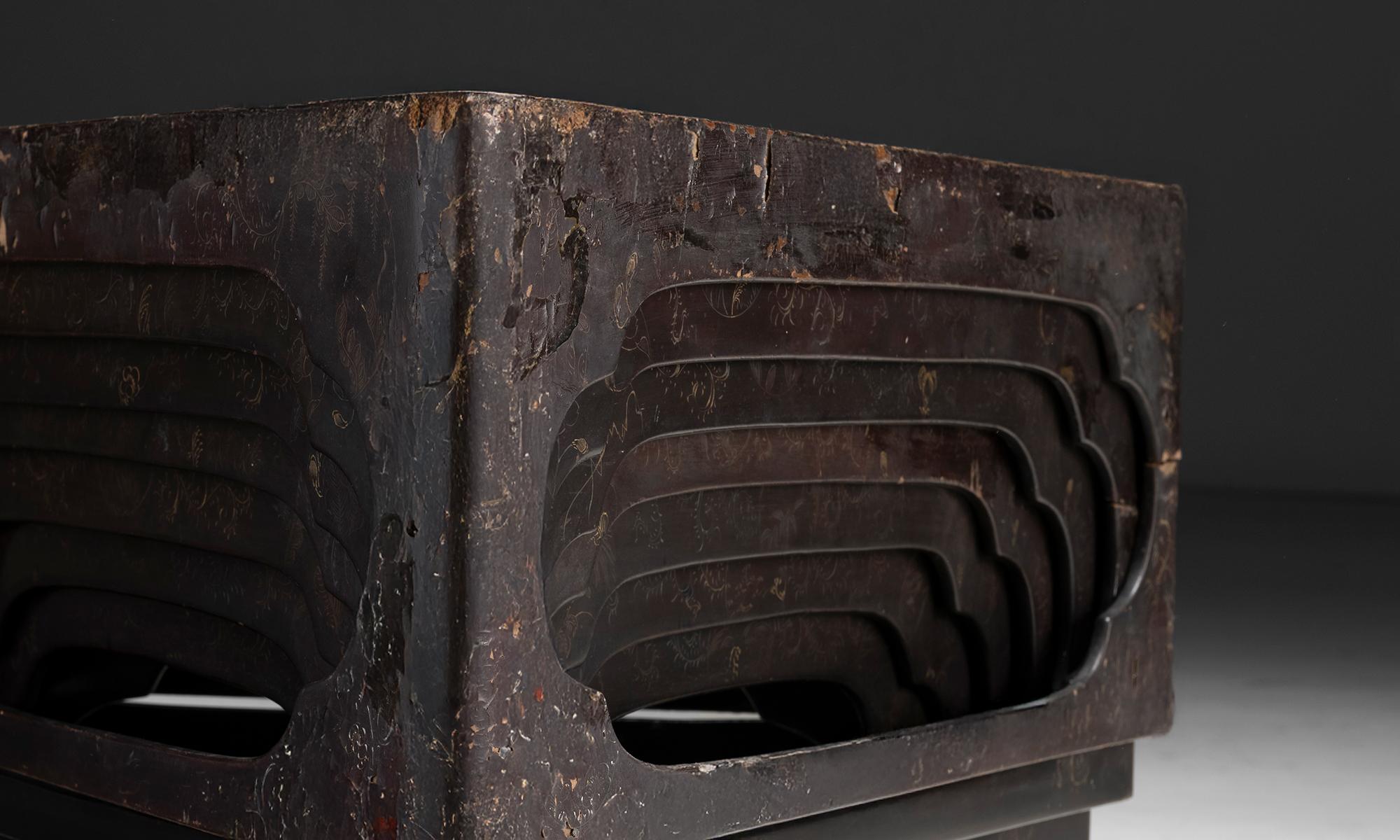 Japanese Nesting Tables, Japan circa 1950 In Good Condition For Sale In Culver City, CA