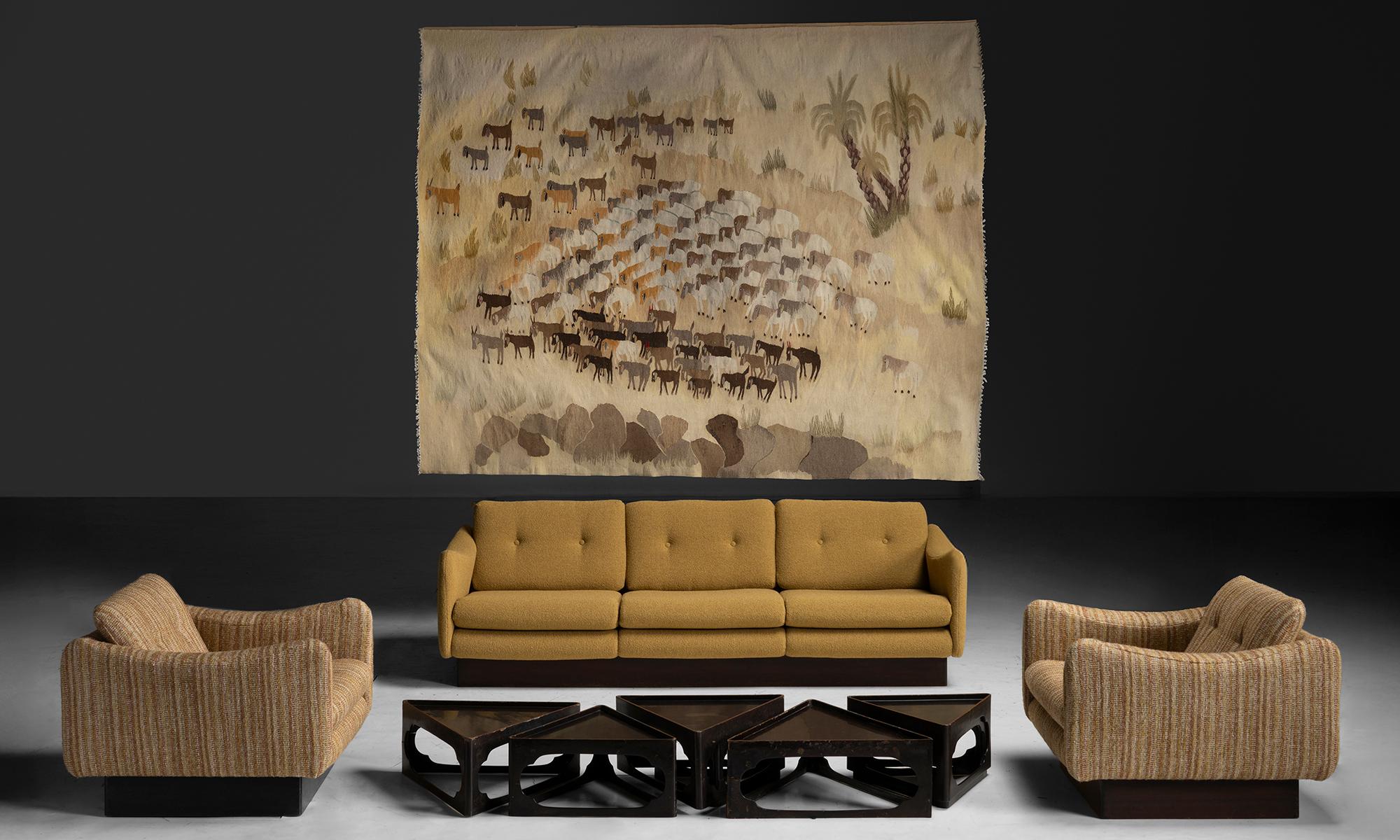 Wood Japanese Nesting Tables, Japan circa 1950 For Sale