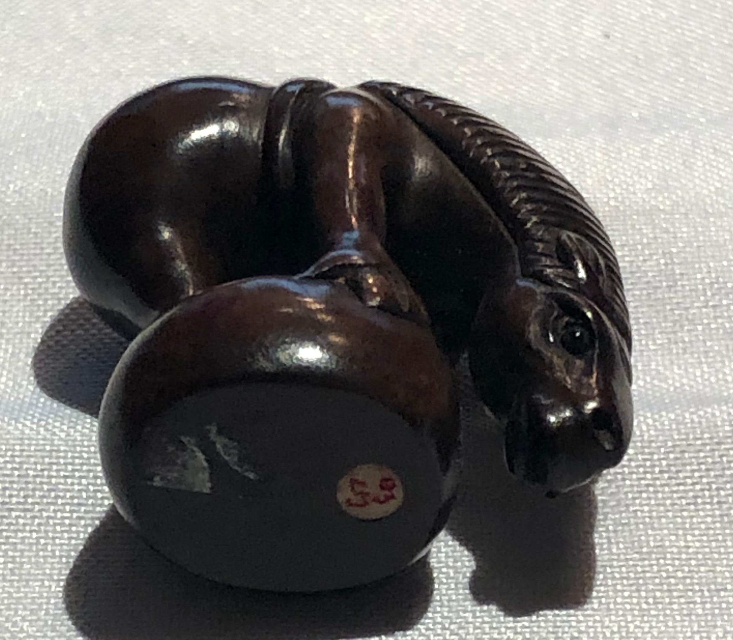 Hand-Carved Japanese Netsuke 20th Century, Horse, Wood Carved