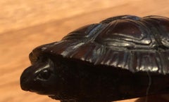 Japanese Netsuke 20th Century, Tortoise Wood Carved