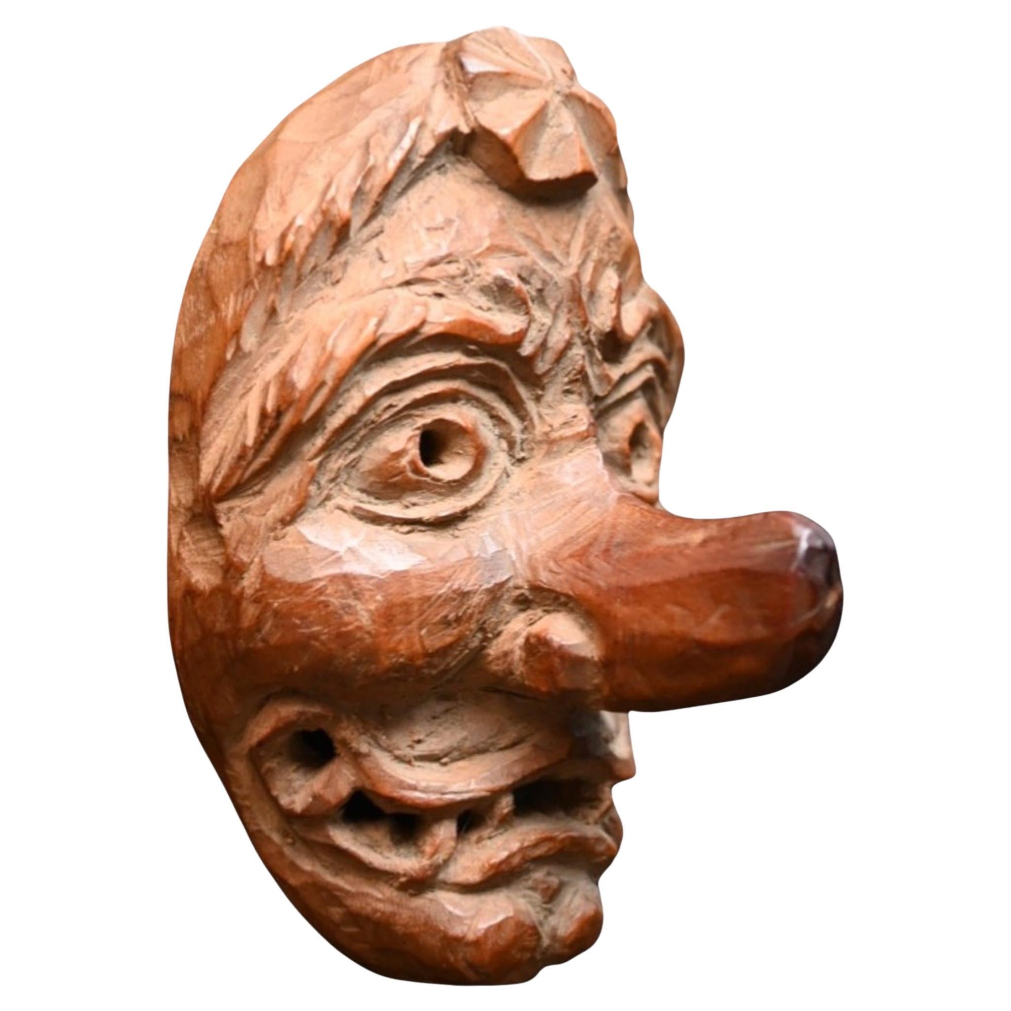 Netsuke japonés - Máscara grotesca, Periodo Edo a principios del Periodo Meiji (circa 1820-1880) en venta