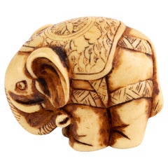 Vintage Japanese Netsuke Inro Elephant 