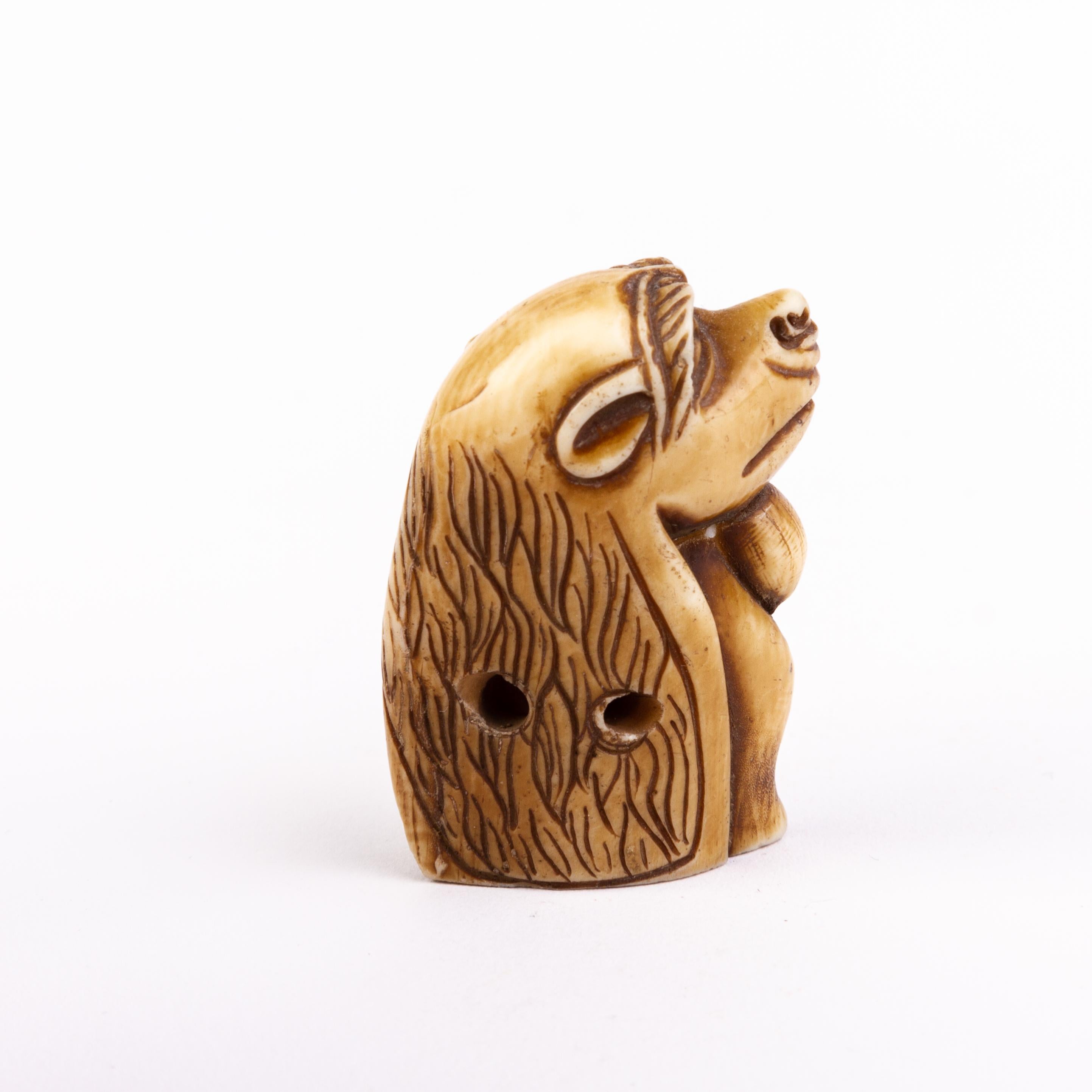 Japanese Netsuke of Man Disguised as a Tiger In Good Condition For Sale In Nottingham, GB