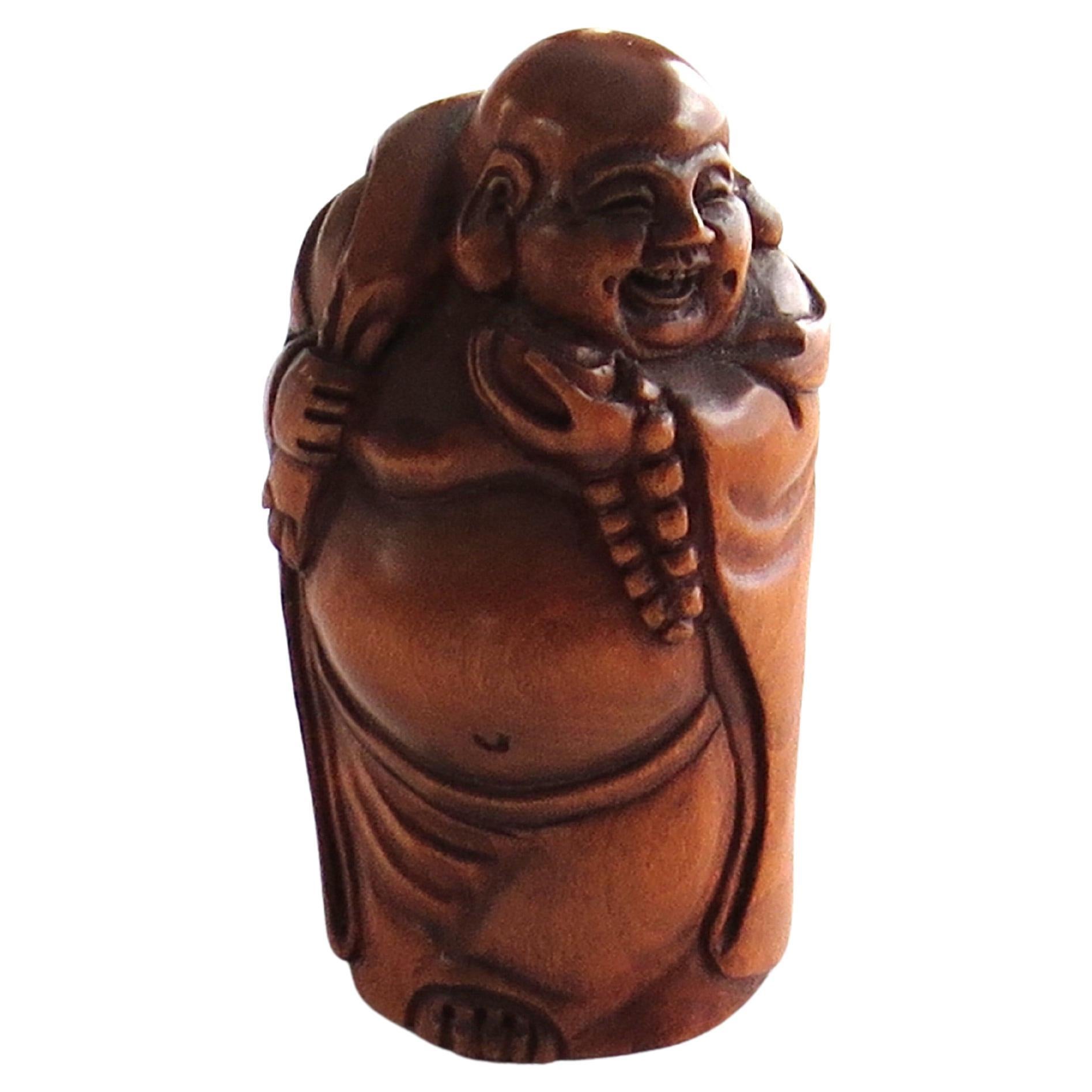 Japanese Netsuke of Sage hand carved boxwood Signed, circa 1900