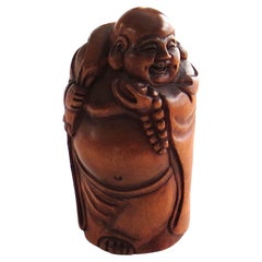 Japanese Netsuke of Sage hand carved boxwood Signed, circa 1900