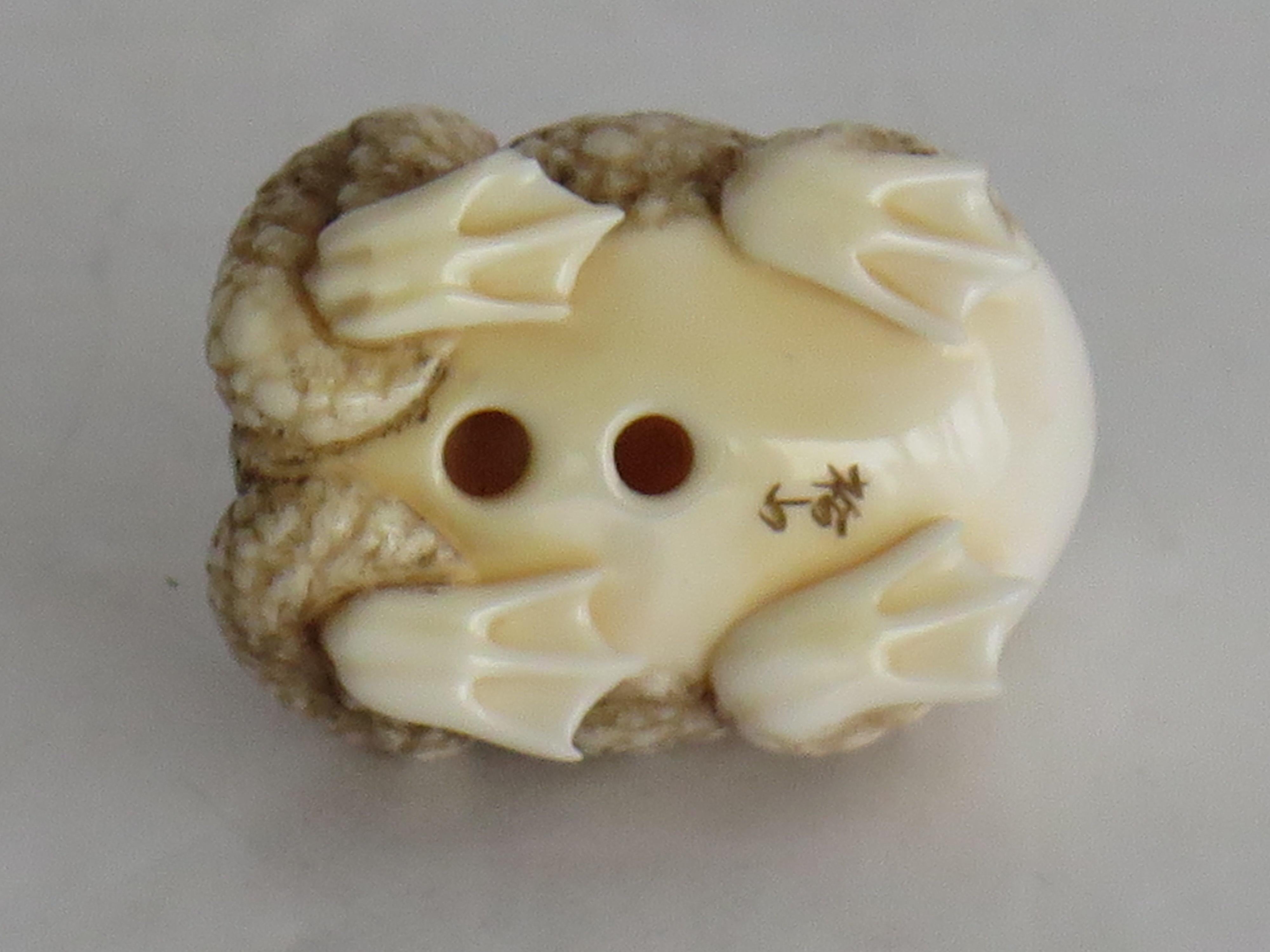 Glazed Japanese Netsuke Porcelain Signed, circa 1920