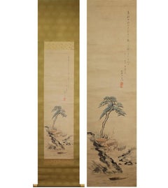 Japanese Nihonga Painting 18/19th c Edo Scroll Tanomura Chikuden Self Portrait