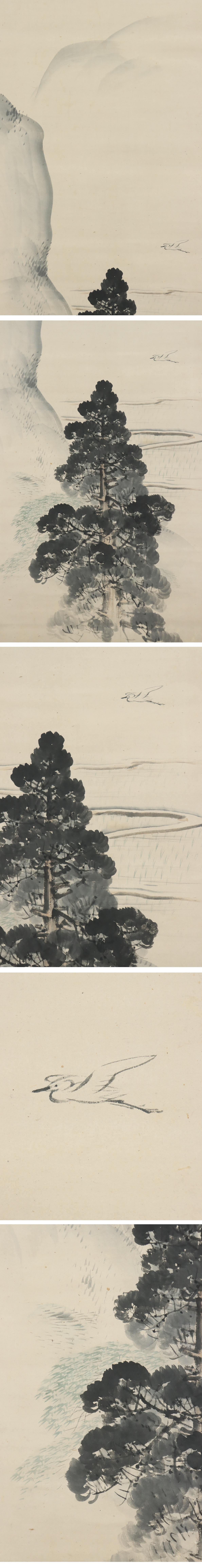 19th Century Japanese Nihonga Painting 19th c Edo Scroll by Seiki Yokoyama Landscape Shijo For Sale