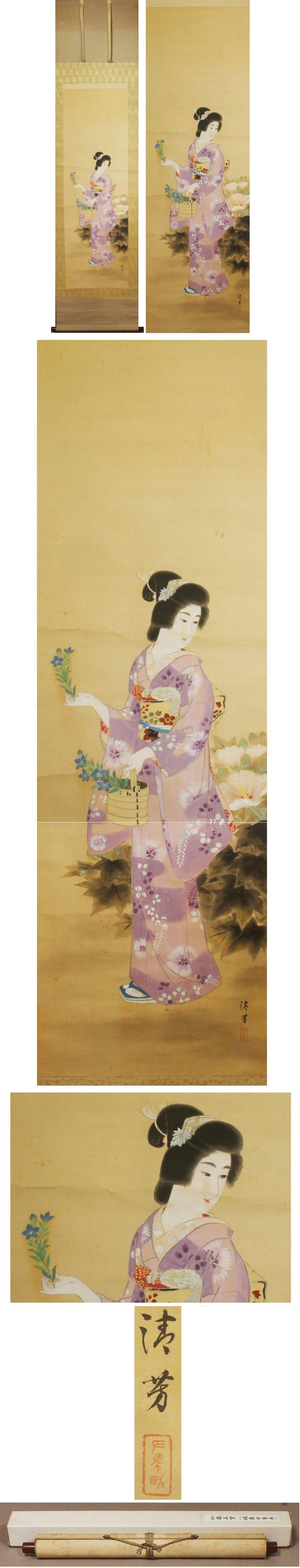[Kiyoshi Shimizu]

Born in Tokyo in 1909, Kiyoshi Shimizu was a Japanese painter active during the early Showa period. Residing in Adachi Ward, Tokyo, he apprenticed under Yokoo Yoshitsuki, specializing in paintings of beautiful women and flora and