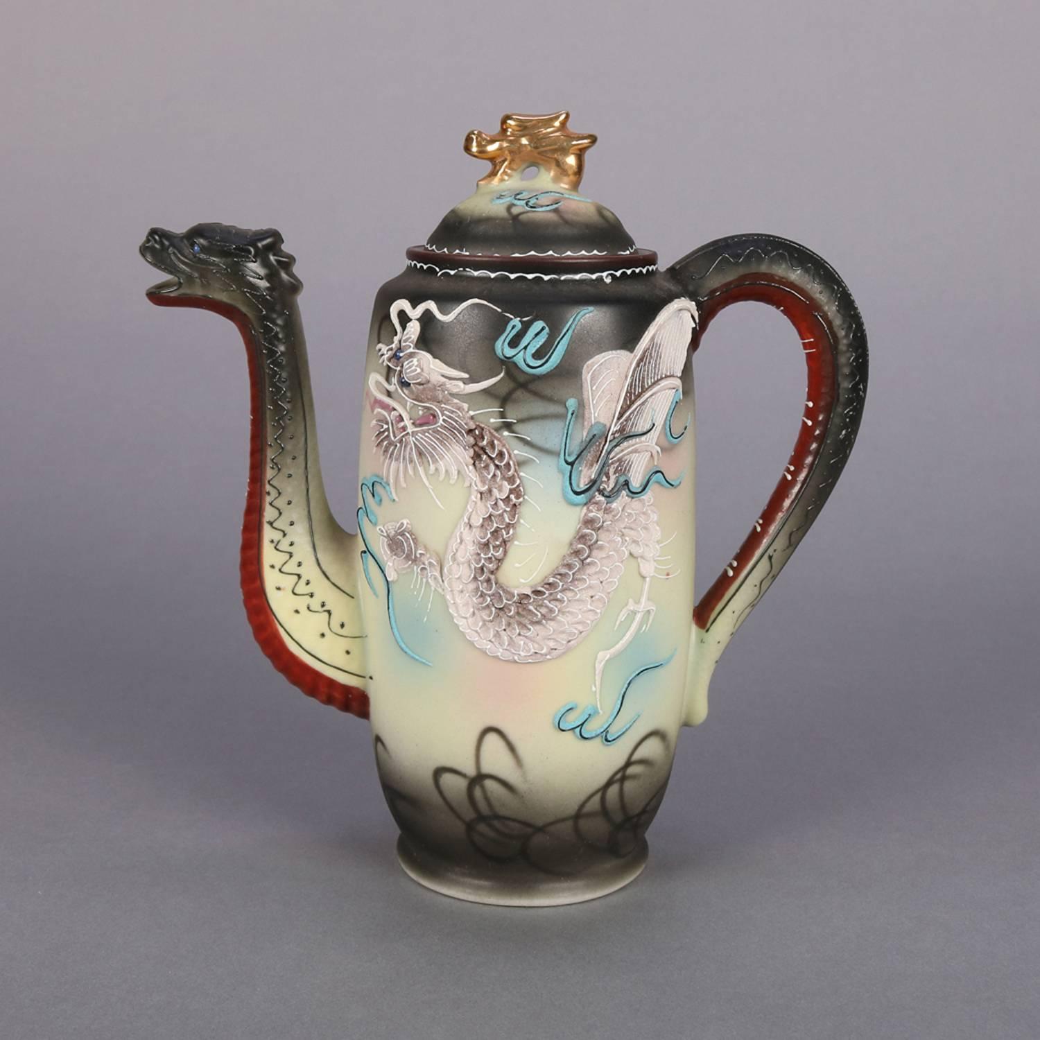 Japanese Nippon Hand Painted Moriage Dragonware Porcelain Tea Set 9