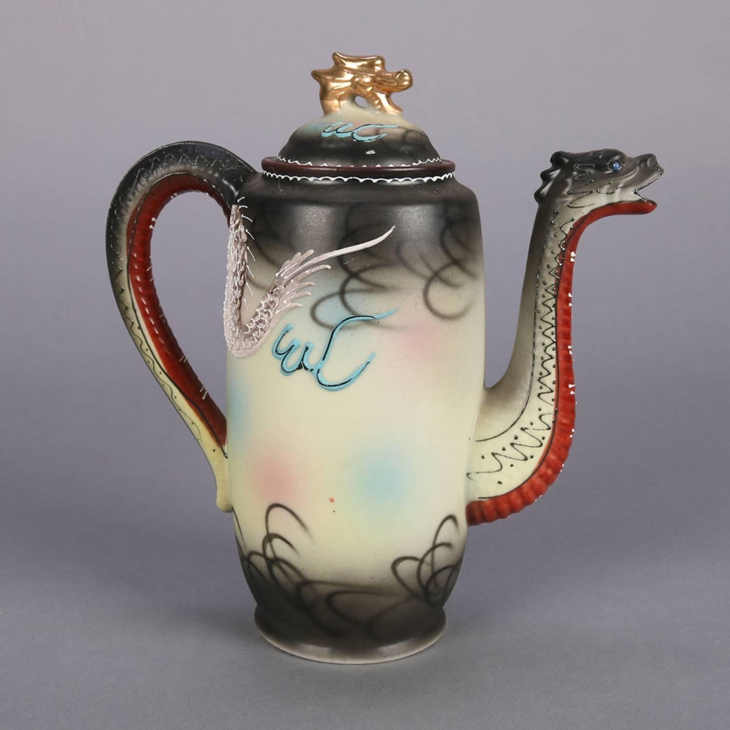Japanese Nippon Hand Painted Moriage Dragonware Porcelain Tea Set 11