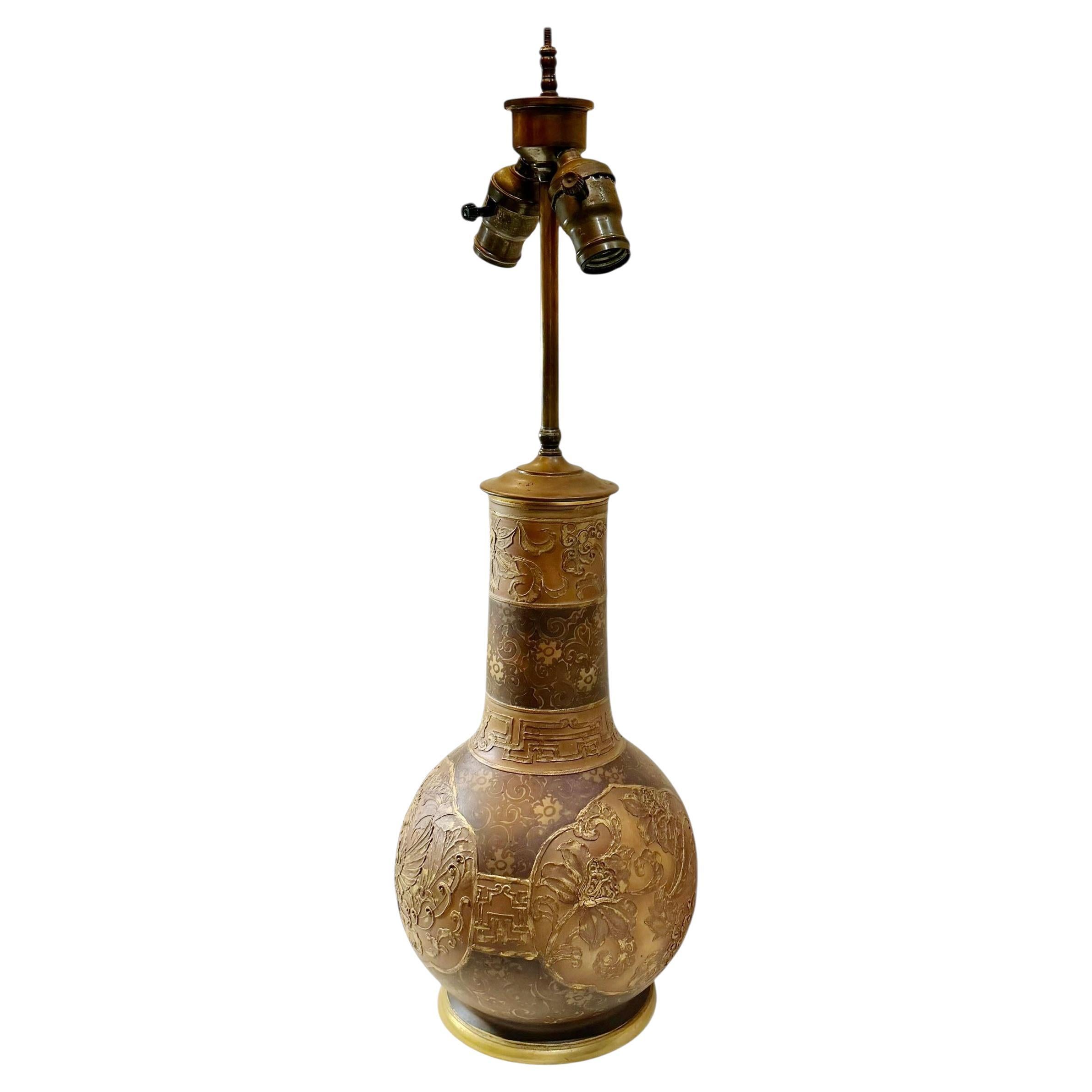 Japanese Nippon Vase As A Lamp For Sale