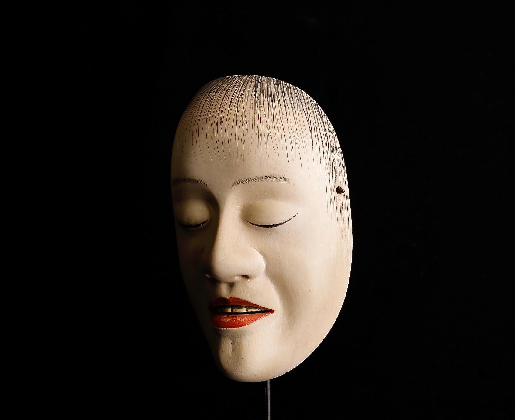 Japanese Noh Mask depicting Yoroboshi character For Sale 6