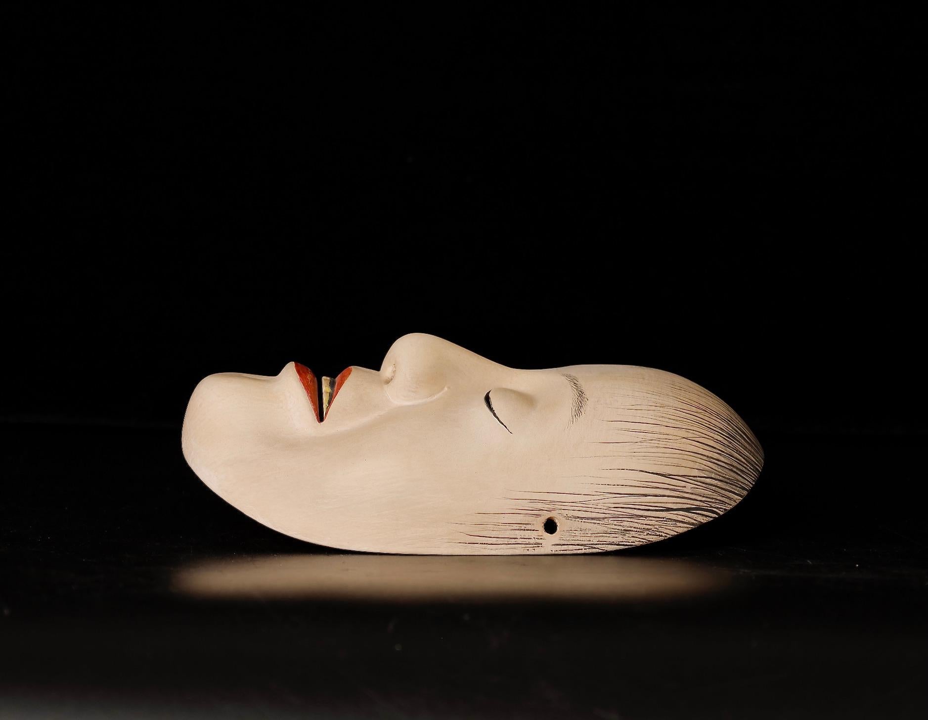 Japanese Noh Mask depicting Yoroboshi character For Sale 10