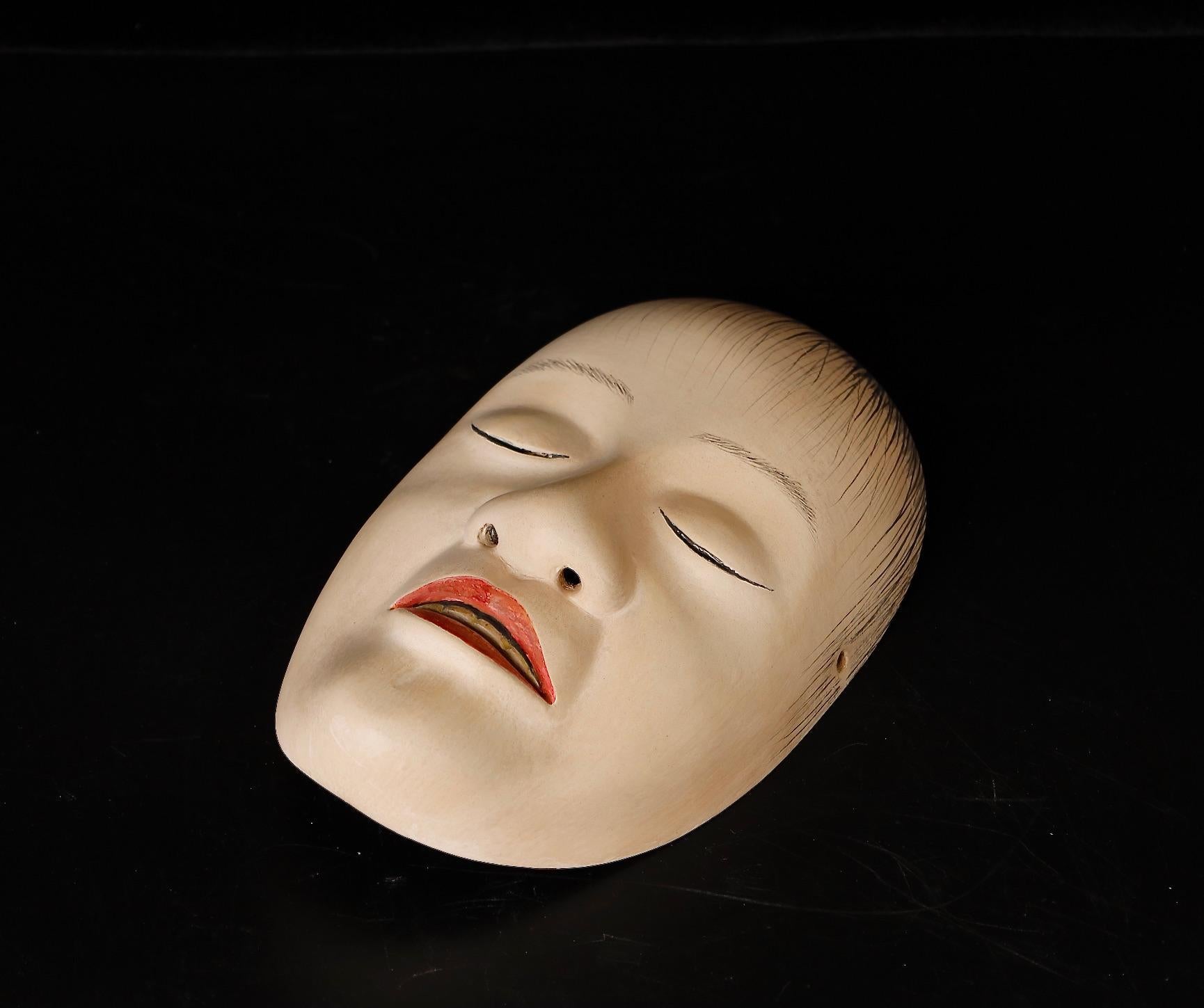 Japanese Noh Mask depicting Yoroboshi character For Sale 12
