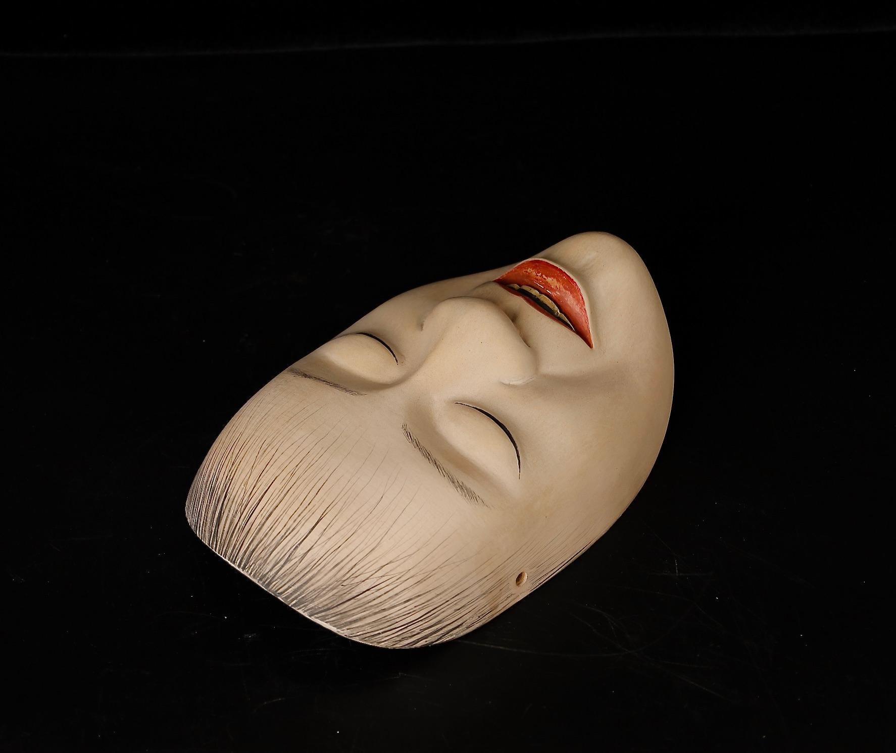 Japanese Noh Mask depicting Yoroboshi character For Sale 13