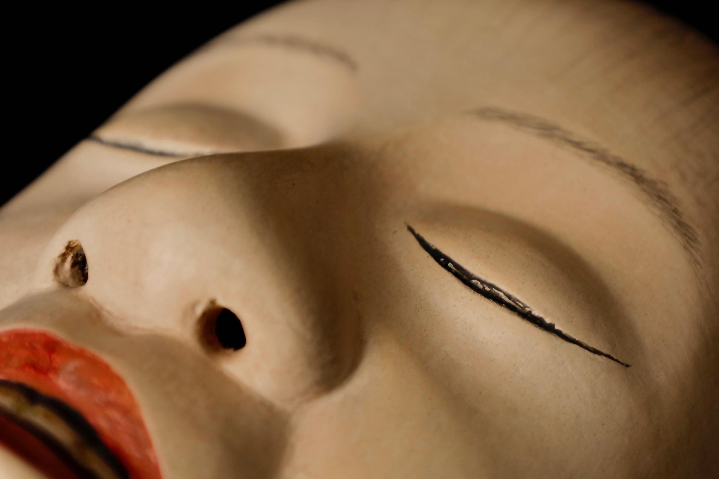 Japanese Noh Mask depicting Yoroboshi character For Sale 14