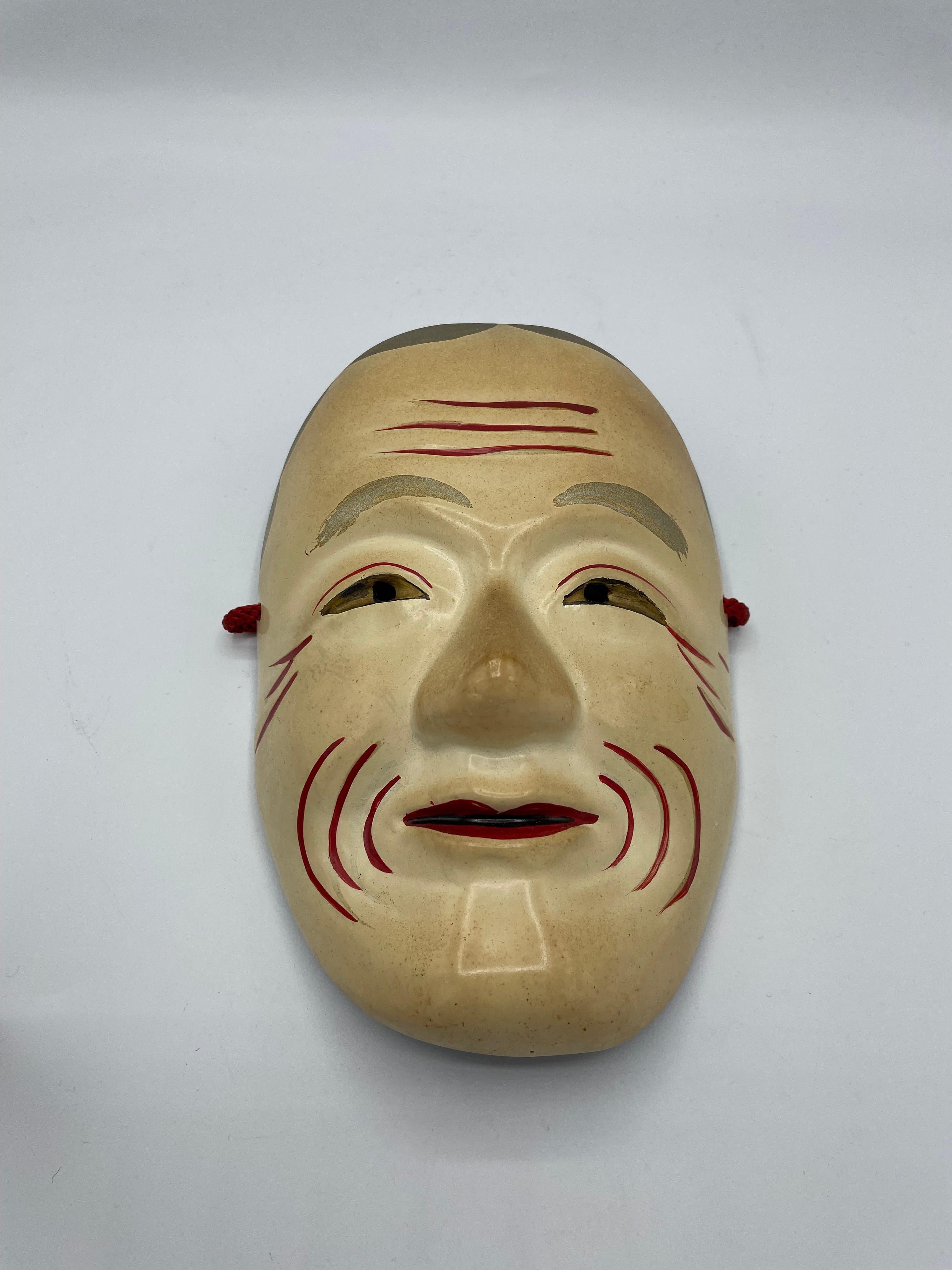 Japanese Noh Mask 'Tenazuchi no Mikoto' 1960s  For Sale 2