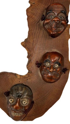 Japanese Noh Masks Mounted