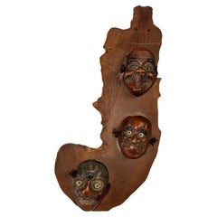 Japanese Noh Masks Mounted