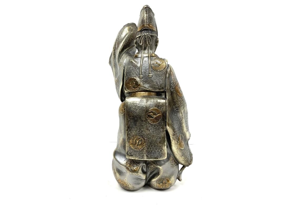 Japonais Figure théâtrale japonaise Noh ou Kabuki en métal en vente