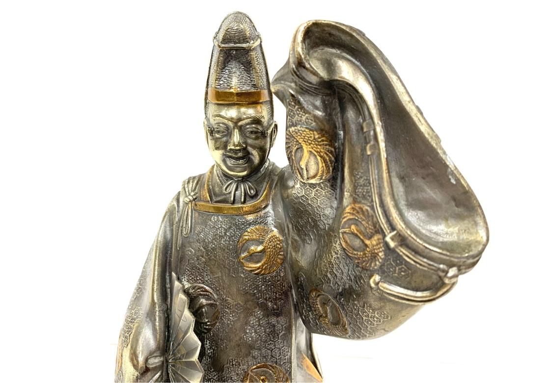 20ième siècle Figure théâtrale japonaise Noh ou Kabuki en métal en vente