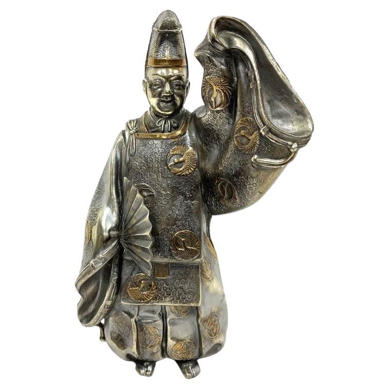 Figure théâtrale japonaise Noh ou Kabuki en métal en vente