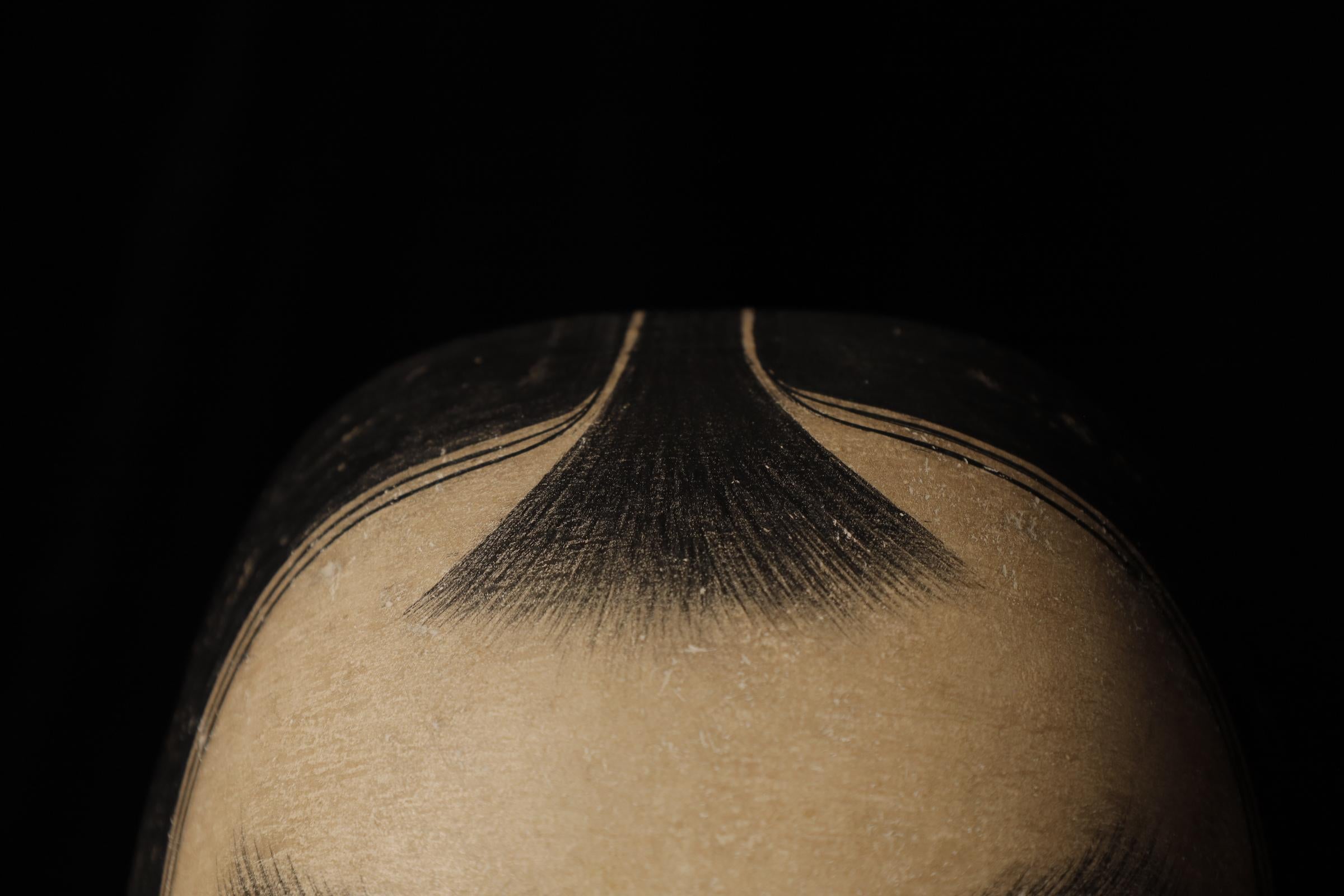 Japanese Noh Theater Mask of a young boy Kashikobito (賢人) In Good Condition For Sale In Fukuoka, JP