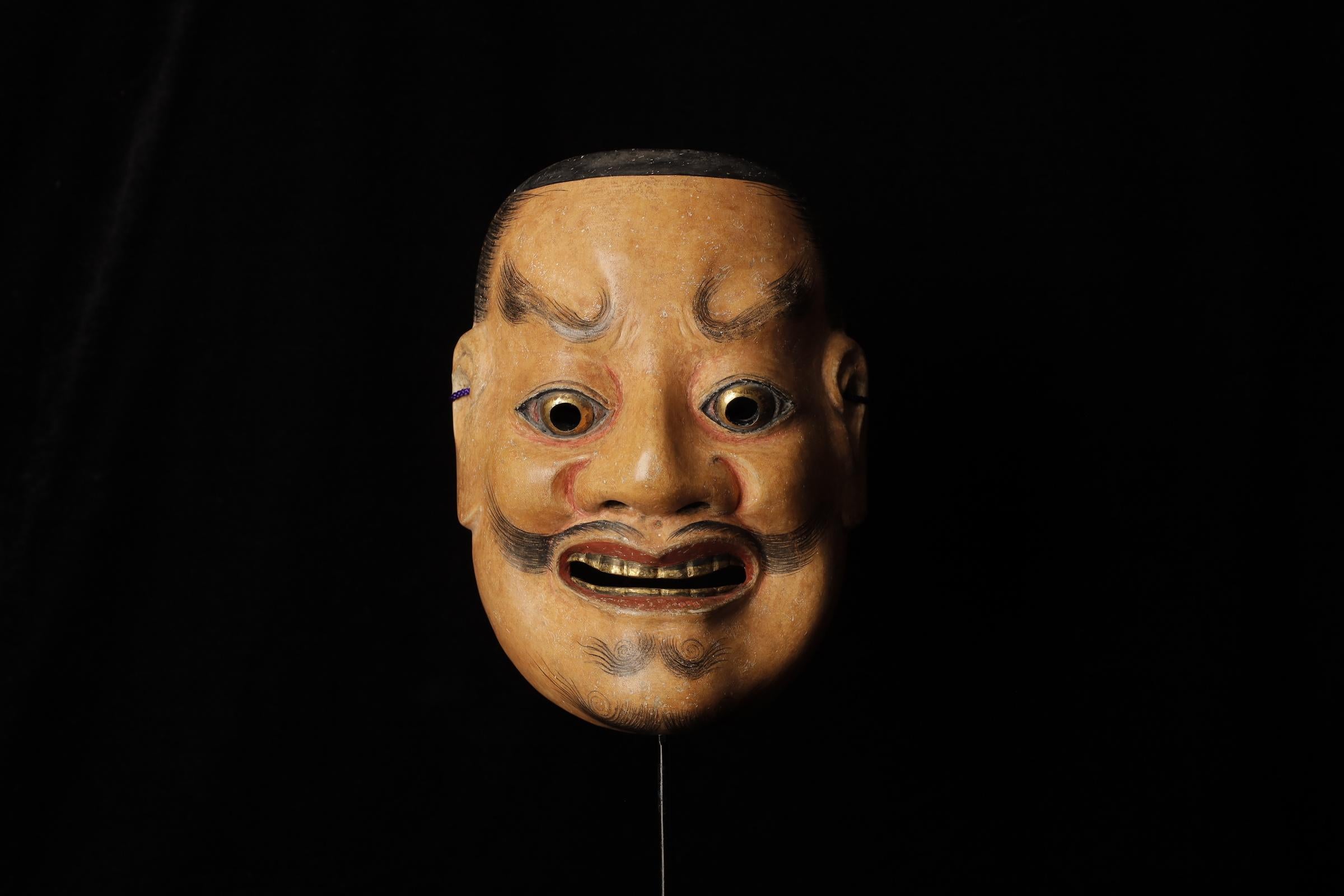 Masque de théâtre japonais de Tenjin Attribué à Takada Fuki (1935-2008) Bon état - En vente à Fukuoka, JP