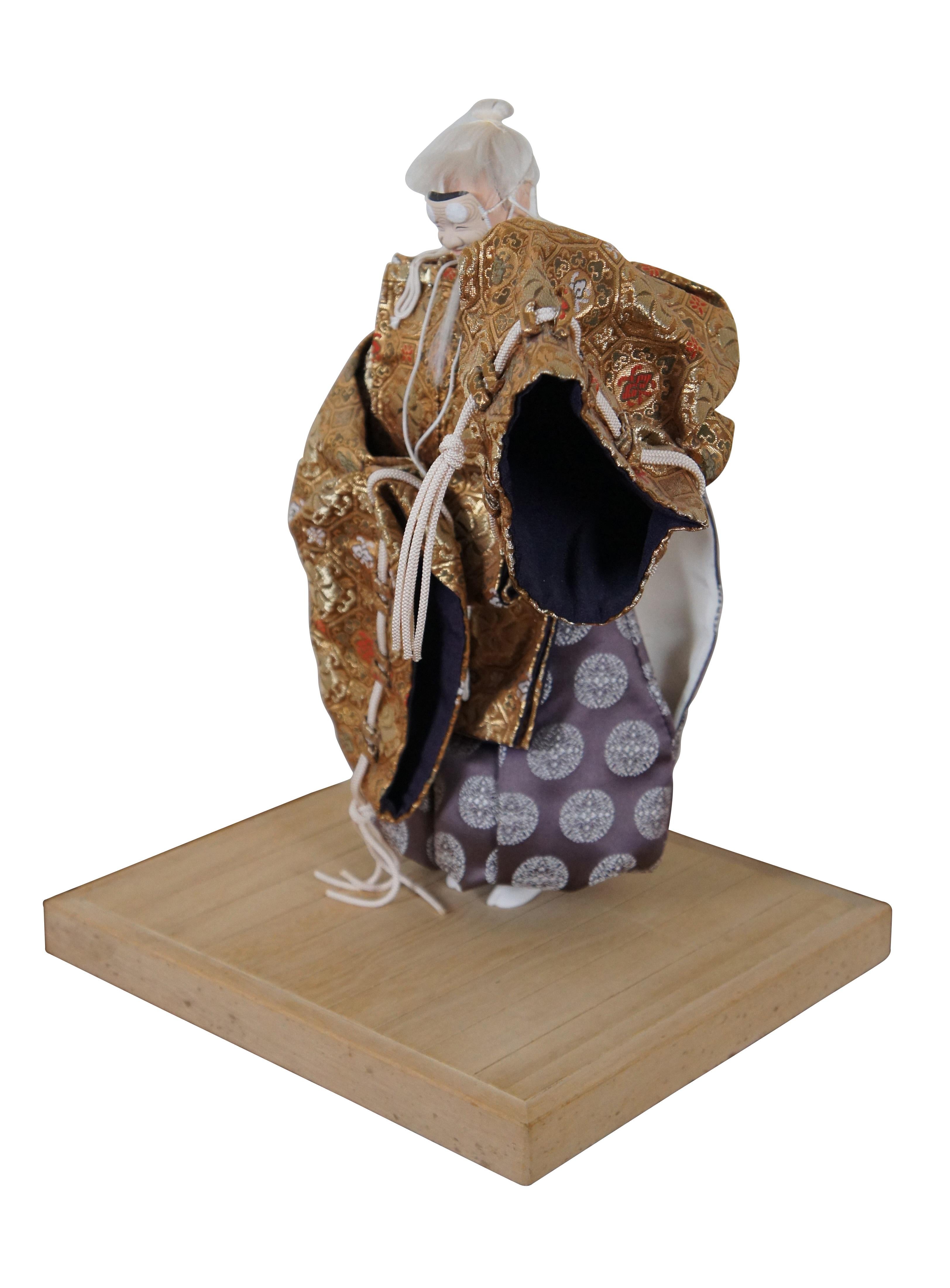 Japonisme Japanese Noh Theatre Old Man Hakushiki-jo Okina Porcelain Figurine Doll 16