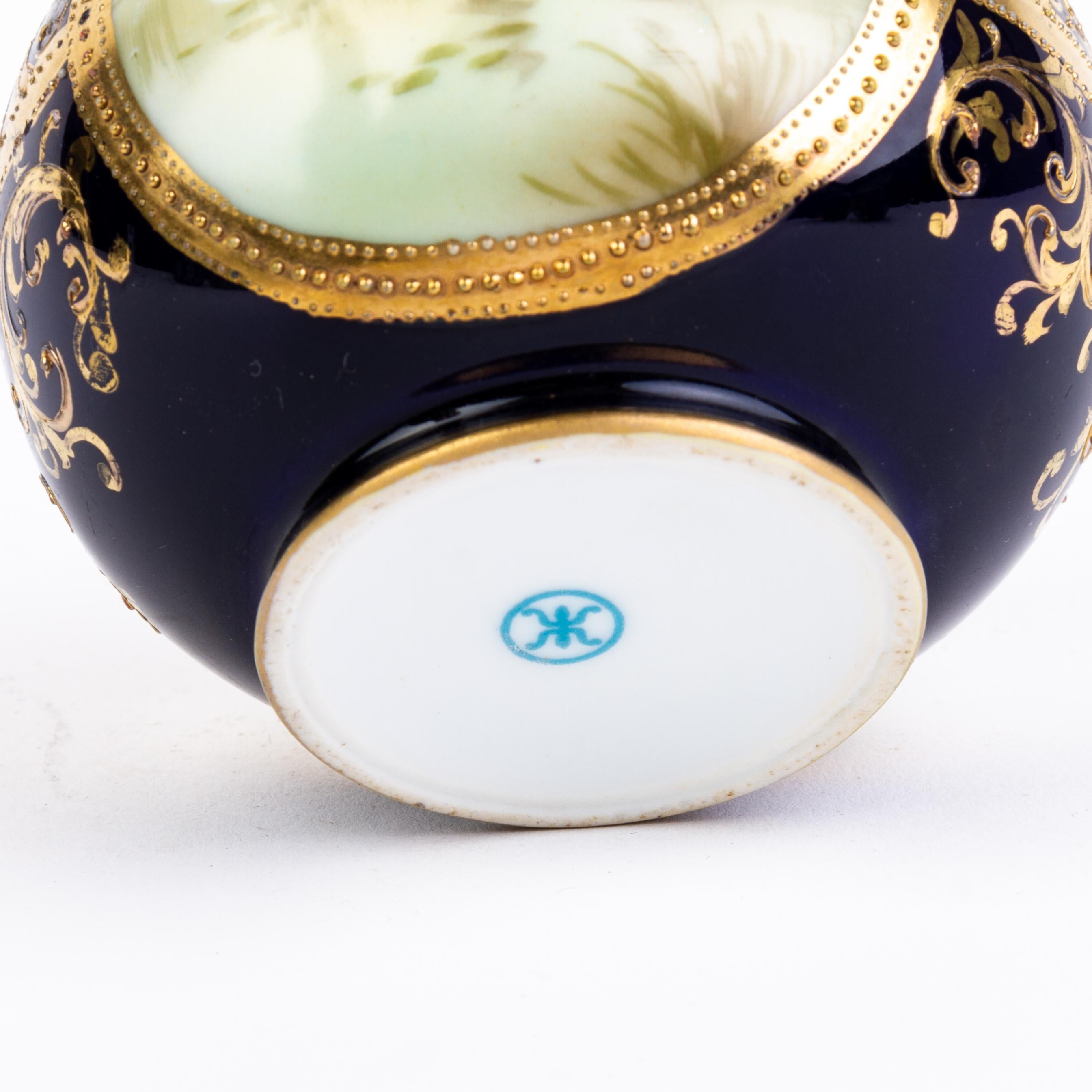 20th Century Japanese Noritake Fine Gilt Porcelain Art Deco Lidded Perfume Scent Bottle For Sale