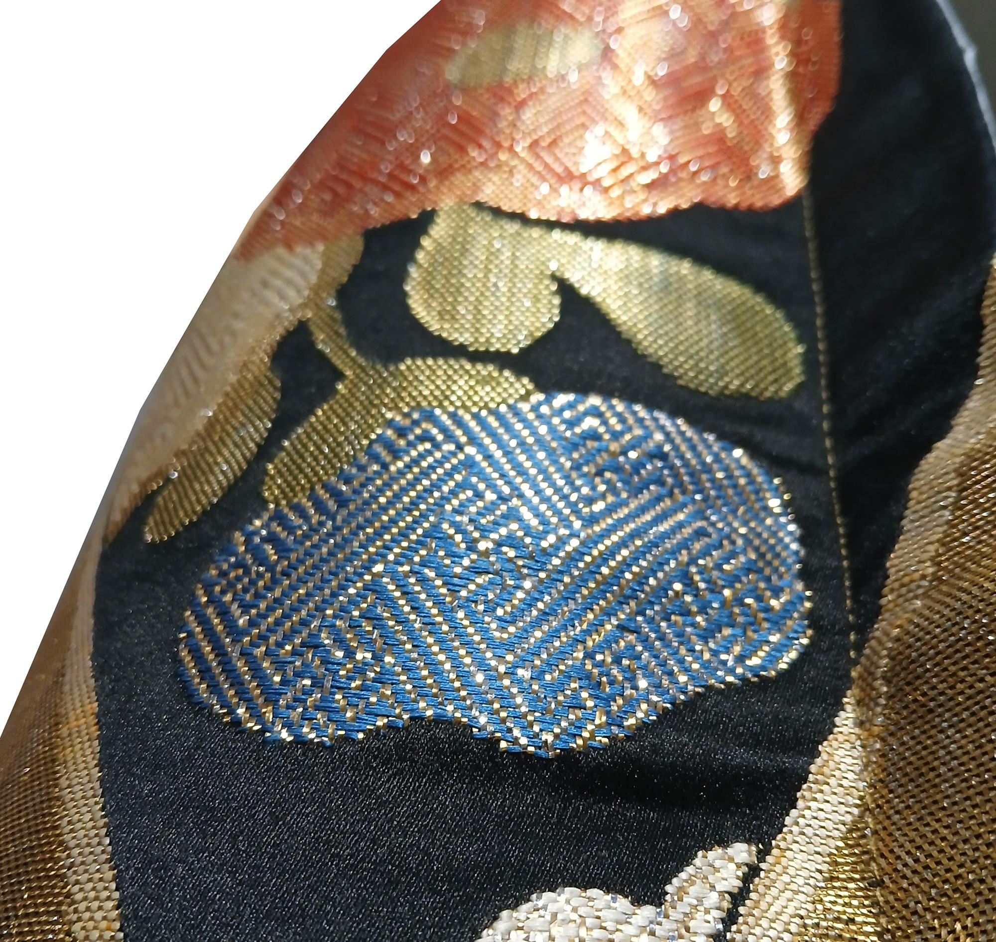 Copricuscino in seta giapponese Obi in vendita 2