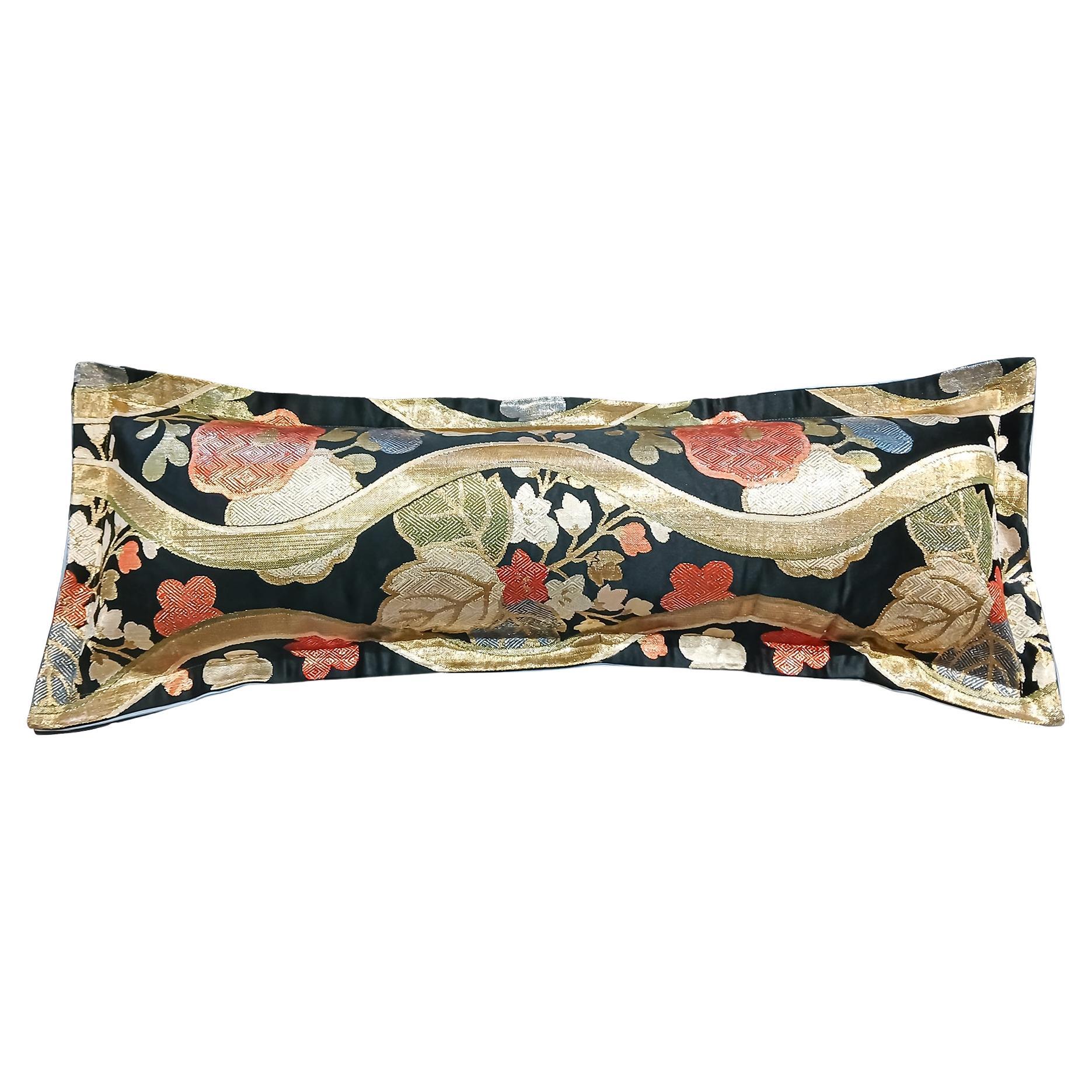 Copricuscino in seta giapponese Obi