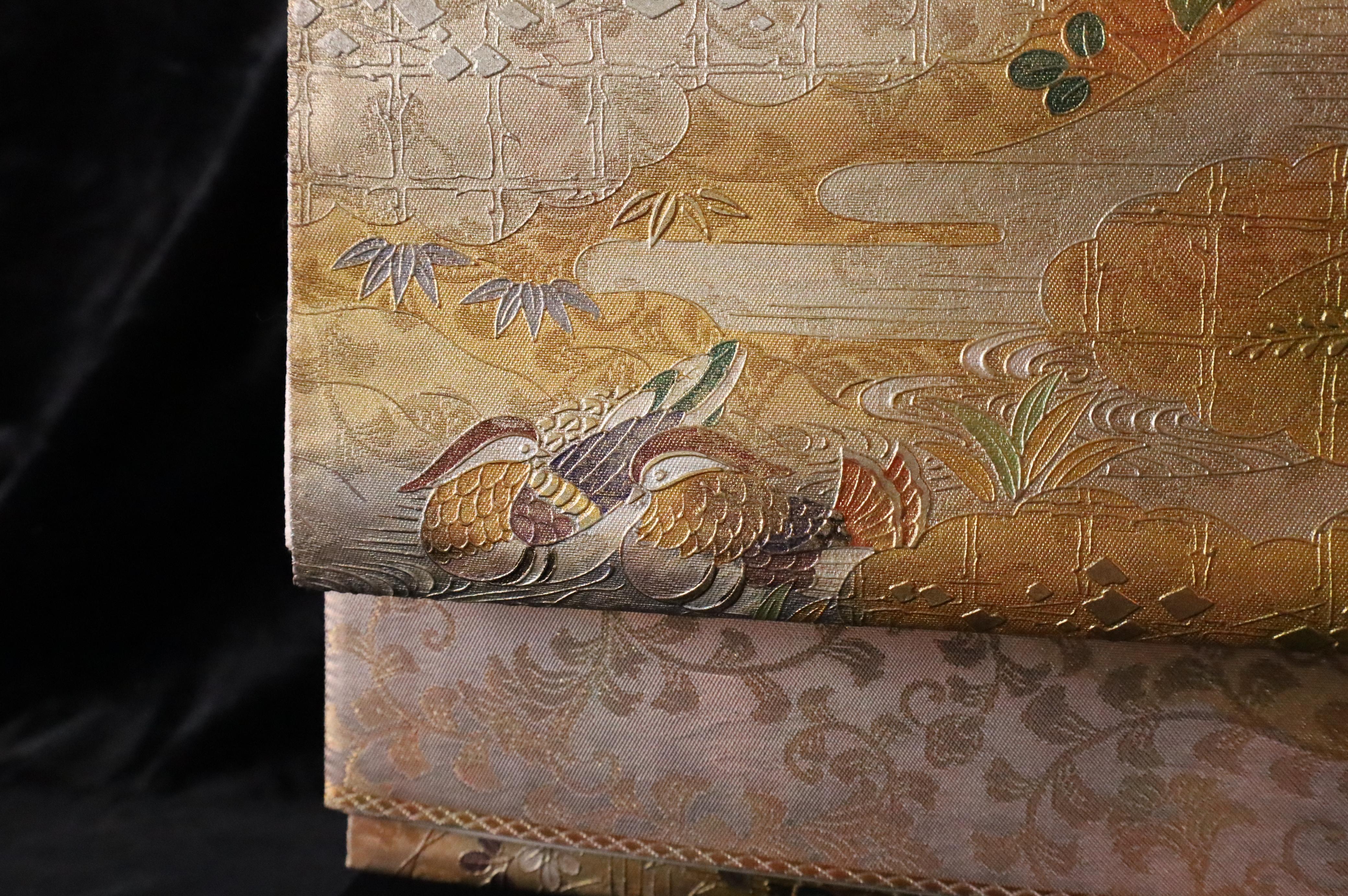 Japanese Obi with Landscape and Pavilion Motif – wall decoration, table runner For Sale 5