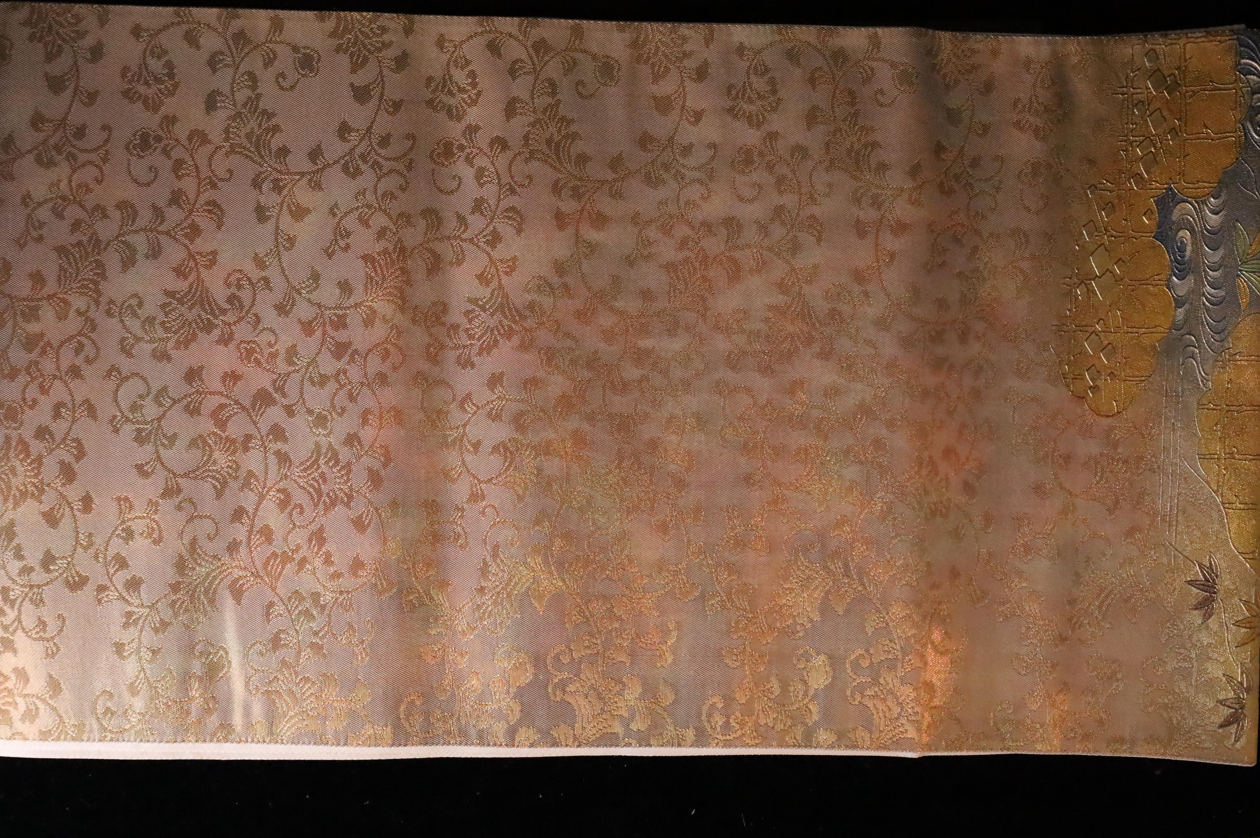 Japanese Obi with Landscape and Pavilion Motif – wall decoration, table runner In Good Condition For Sale In Fukuoka, JP