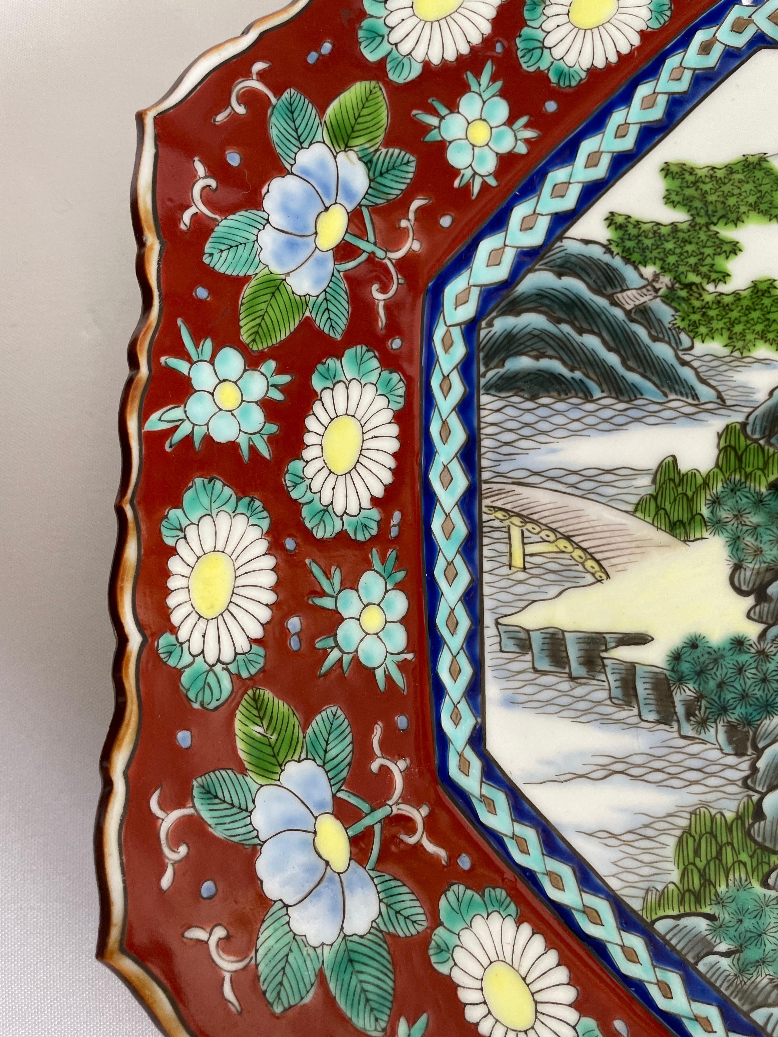 Meiji Japanese Octagonal Imari Plate, Late 19th Century For Sale
