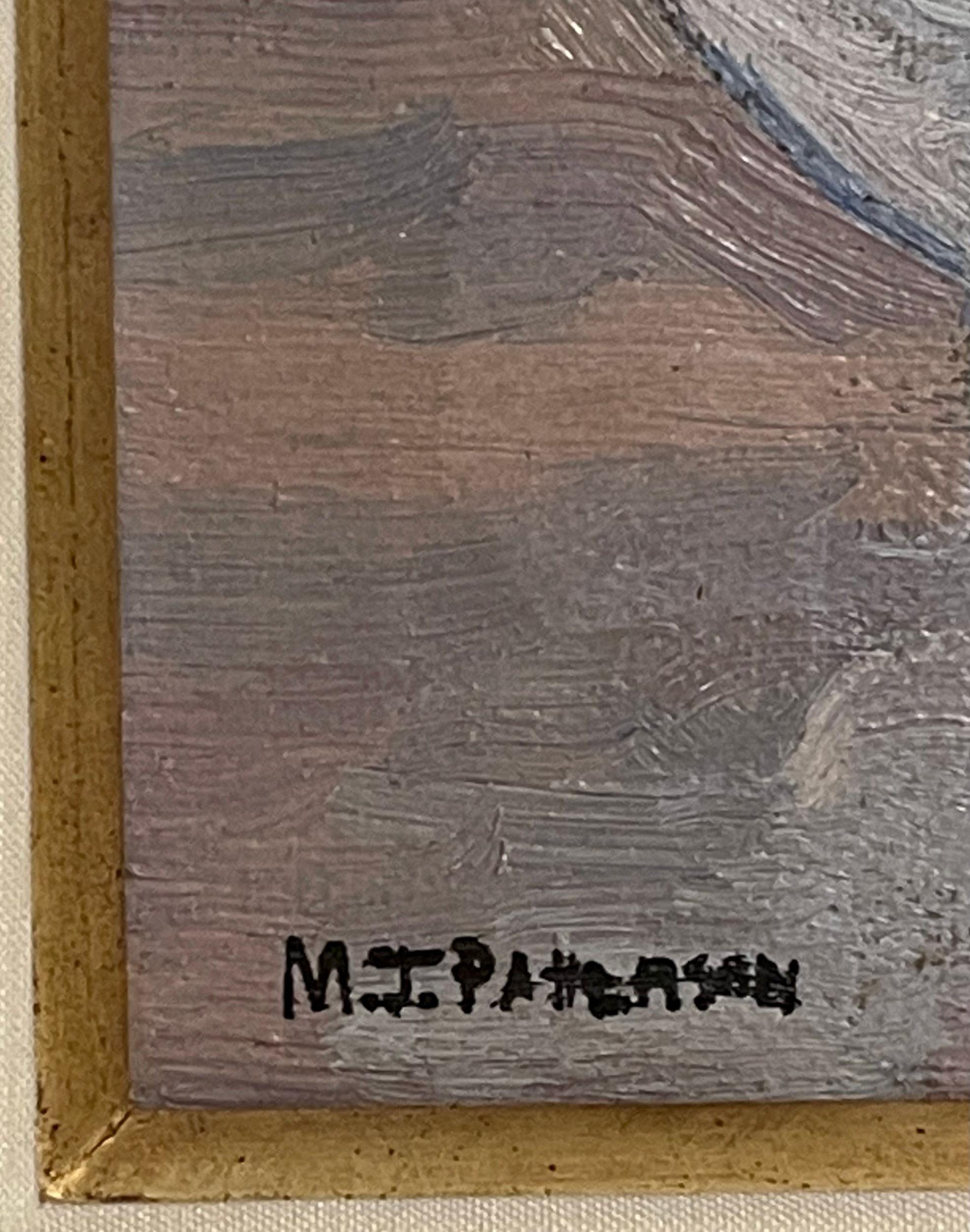 Japanese Oil on Canvas Framed Signed M.J. Patterson 1
