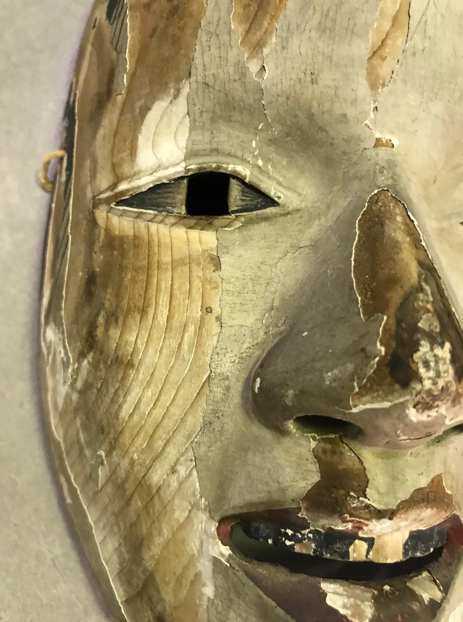 18th Century Japanese Okame Ko-Omote Noh Theater Mask Edo Period