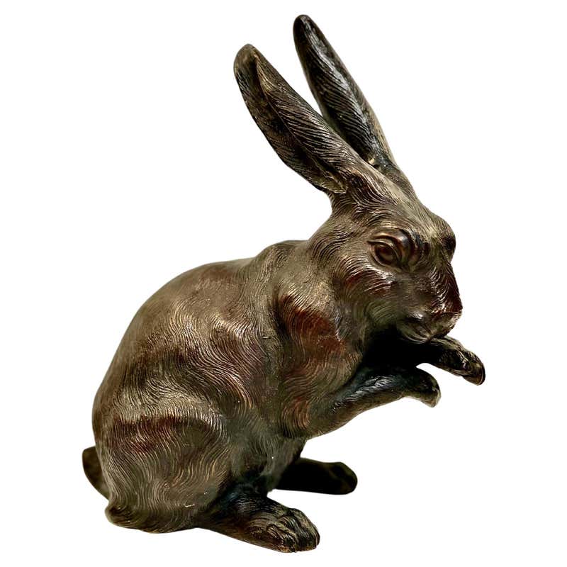 Japanese Bronze Rabbits - 11 For Sale on 1stDibs | rabbit bronze ...