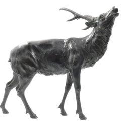 Cerf japonais en bronze Okimono