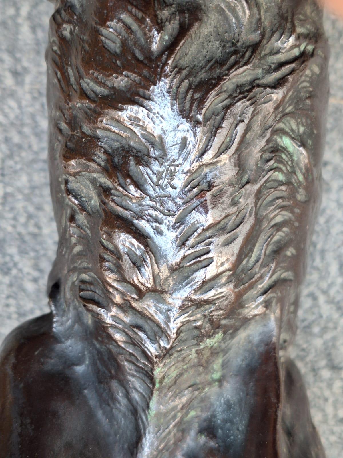 Ciervo japonés Okimono de bronce en Bueno Estado en Buenos Aires, Argentina
