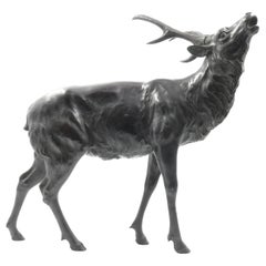 Japanese Okimono bronze deer