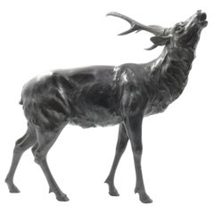 Japanese Okimono bronze deer