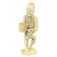 Japanese Okimono Fisherman Figure